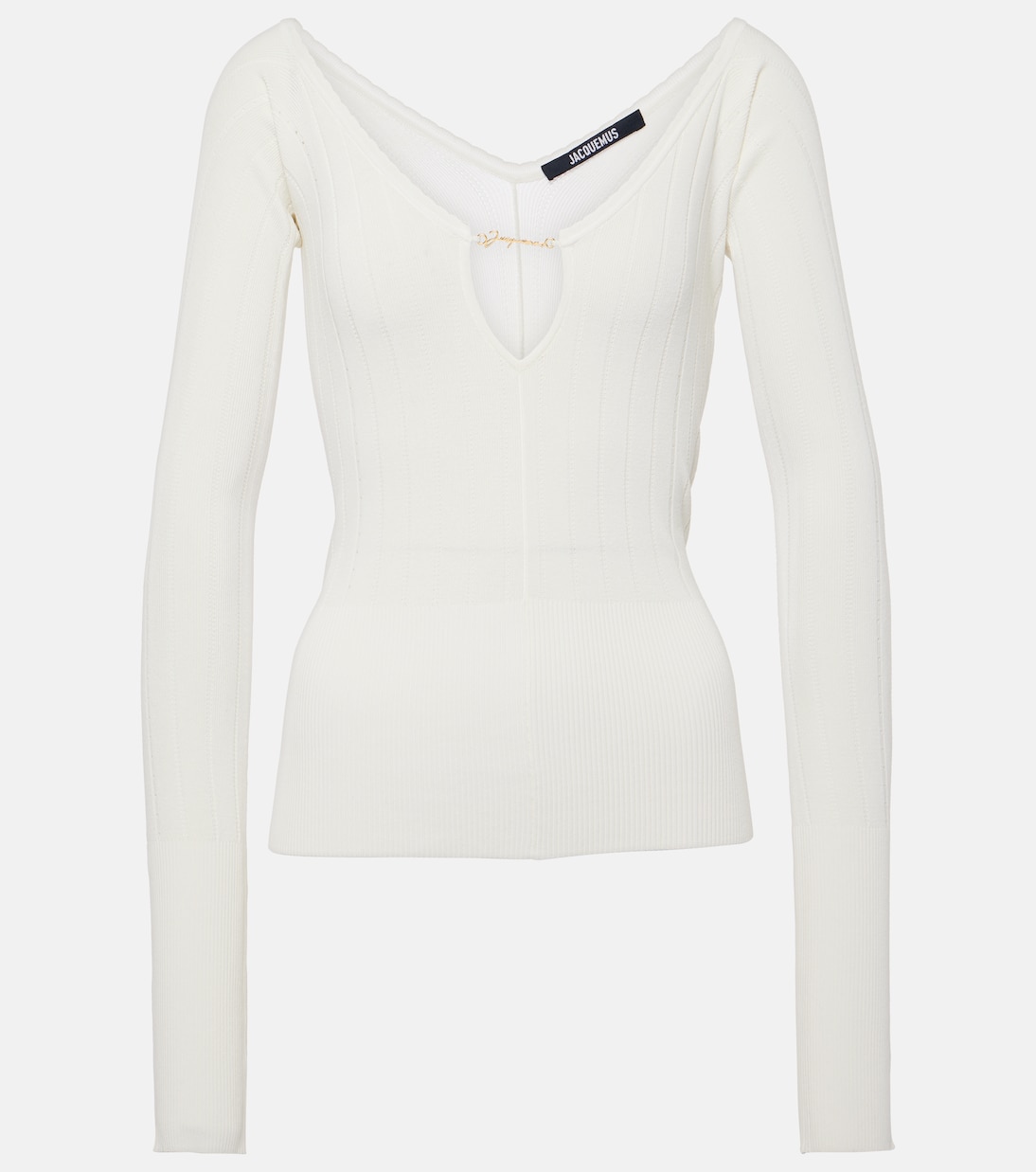 

Топ Le Haut Pralù с фестончатым узором и ребристым узором Jacquemus, белый