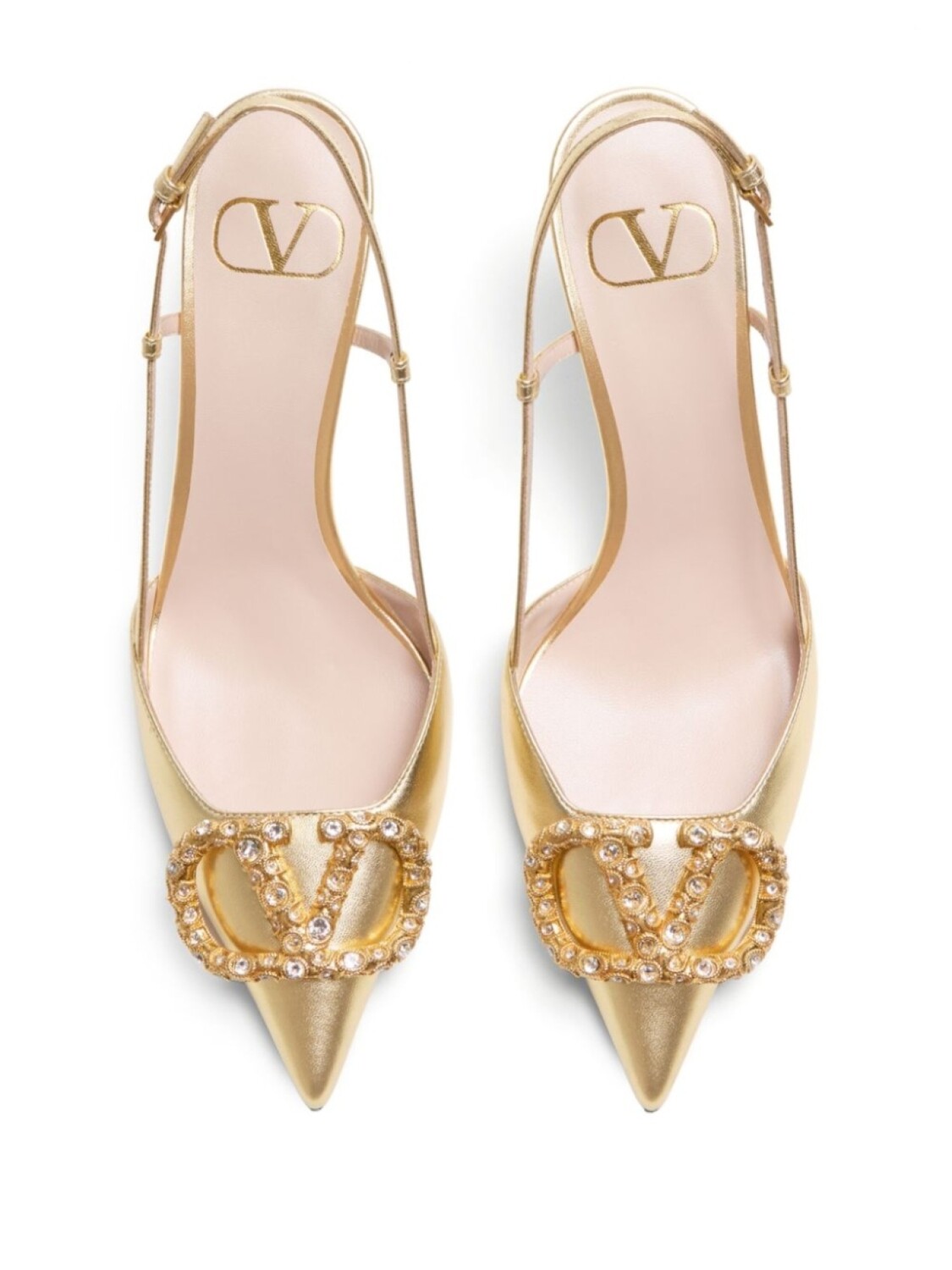 Туфли с логотипом VLogo Signature Valentino Garavani, золотой — фото 4