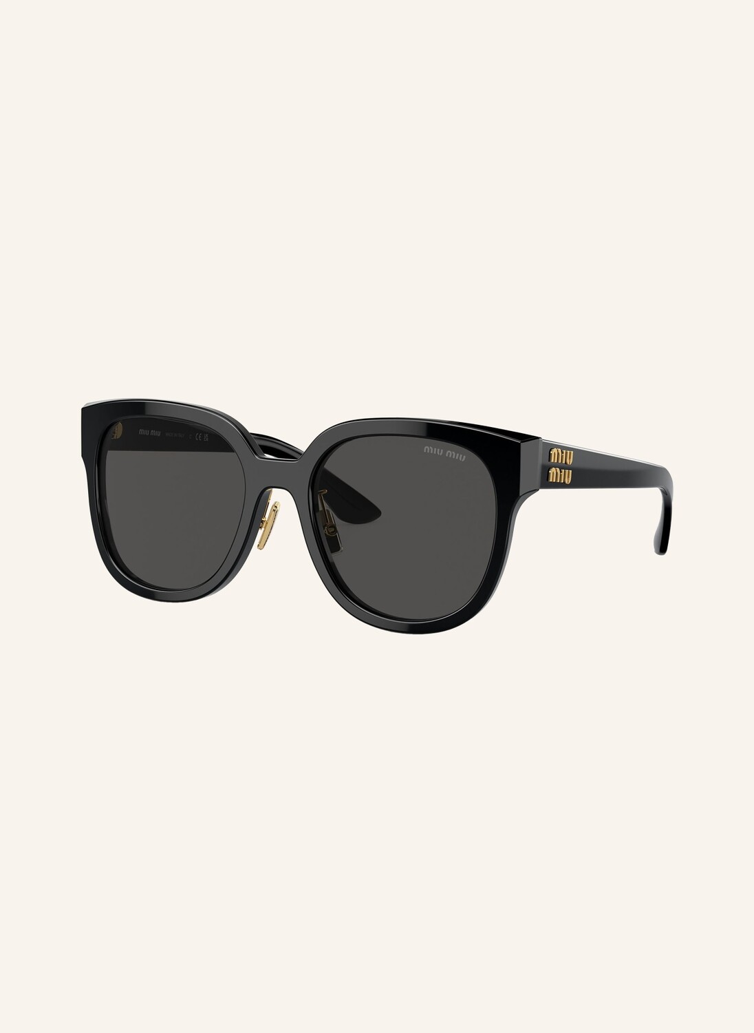 

Солнцезащитные очки mu 01zs MIU MIU, черный/темно-серый