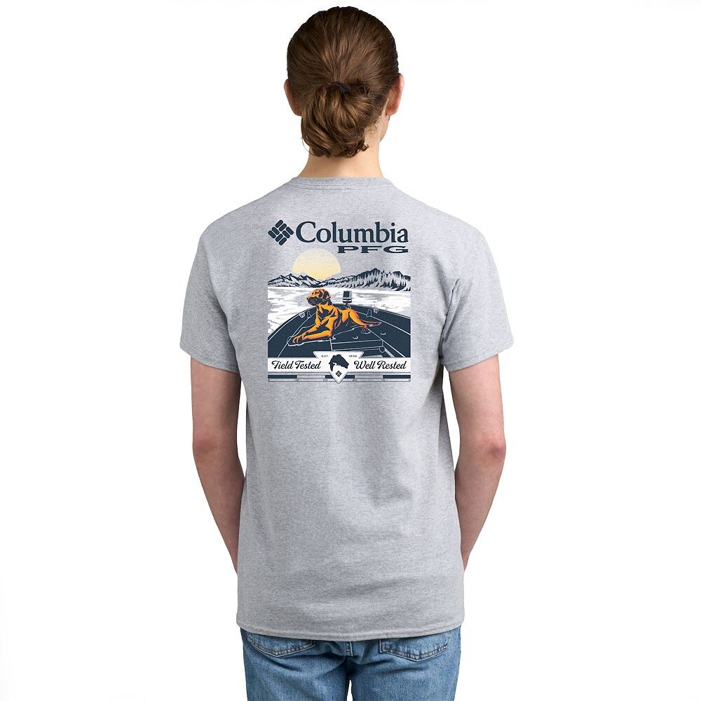 

Мужская футболка с короткими рукавами и рисунком Columbia PFG, цвет Gray Dog