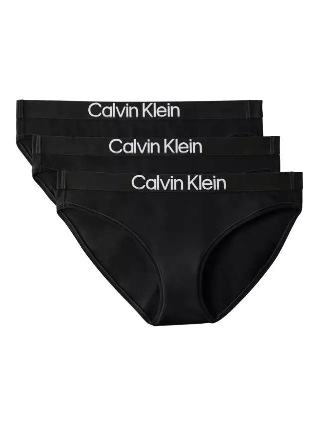 Трусики-бикини из хлопка Maximum Cotton, комплект из 3 штук, черные Calvin Klein