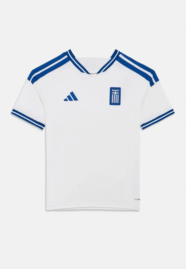 Греция, домашняя спортивная футболка унисекс Adidas Performance, White — фото 3