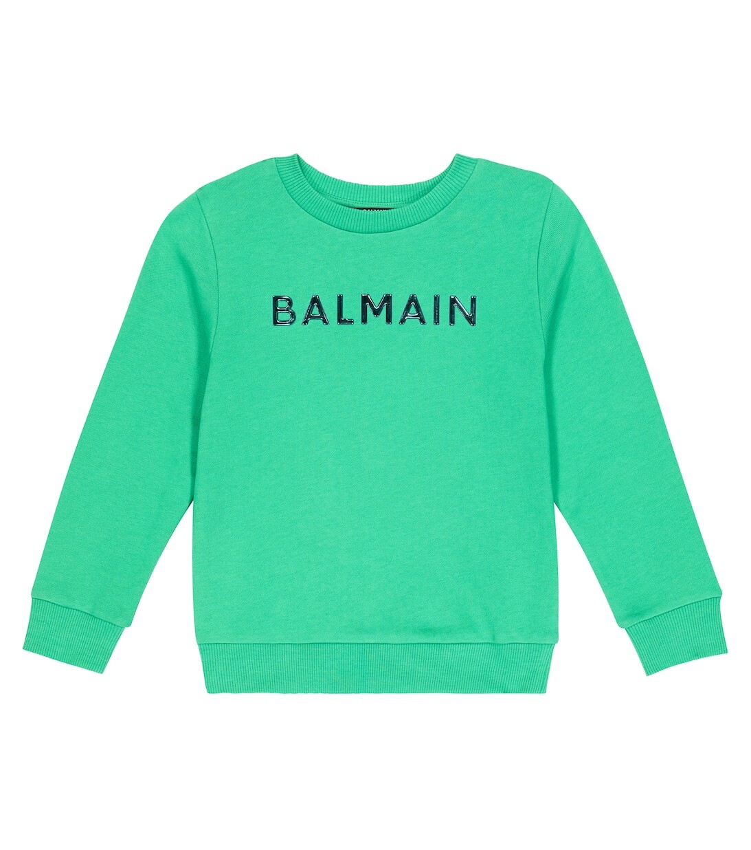 

Толстовка из хлопкового джерси с логотипом Balmain, зеленый