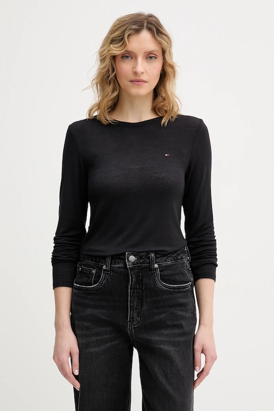 

Лонгслив с добавлением кашемира Tommy Hilfiger, черный