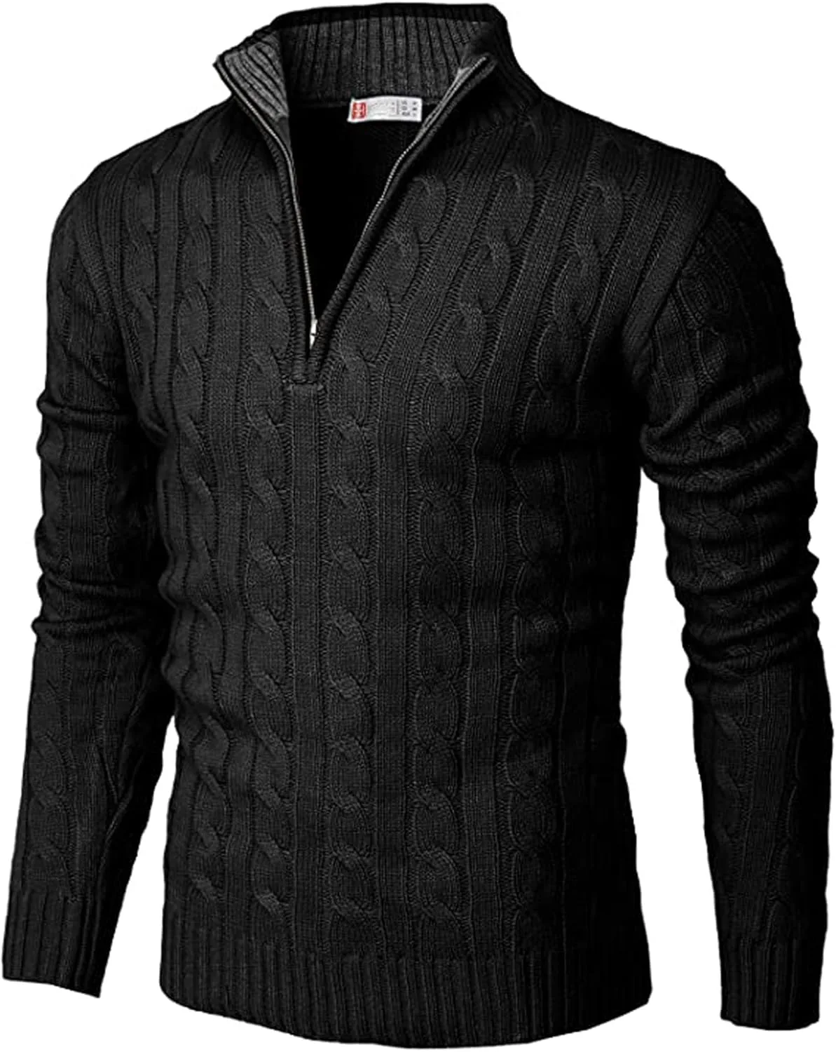 

Мужской свитер с четвертью молнии, легкий, с длинными рукавами и воротником-стойкой GLSEZID