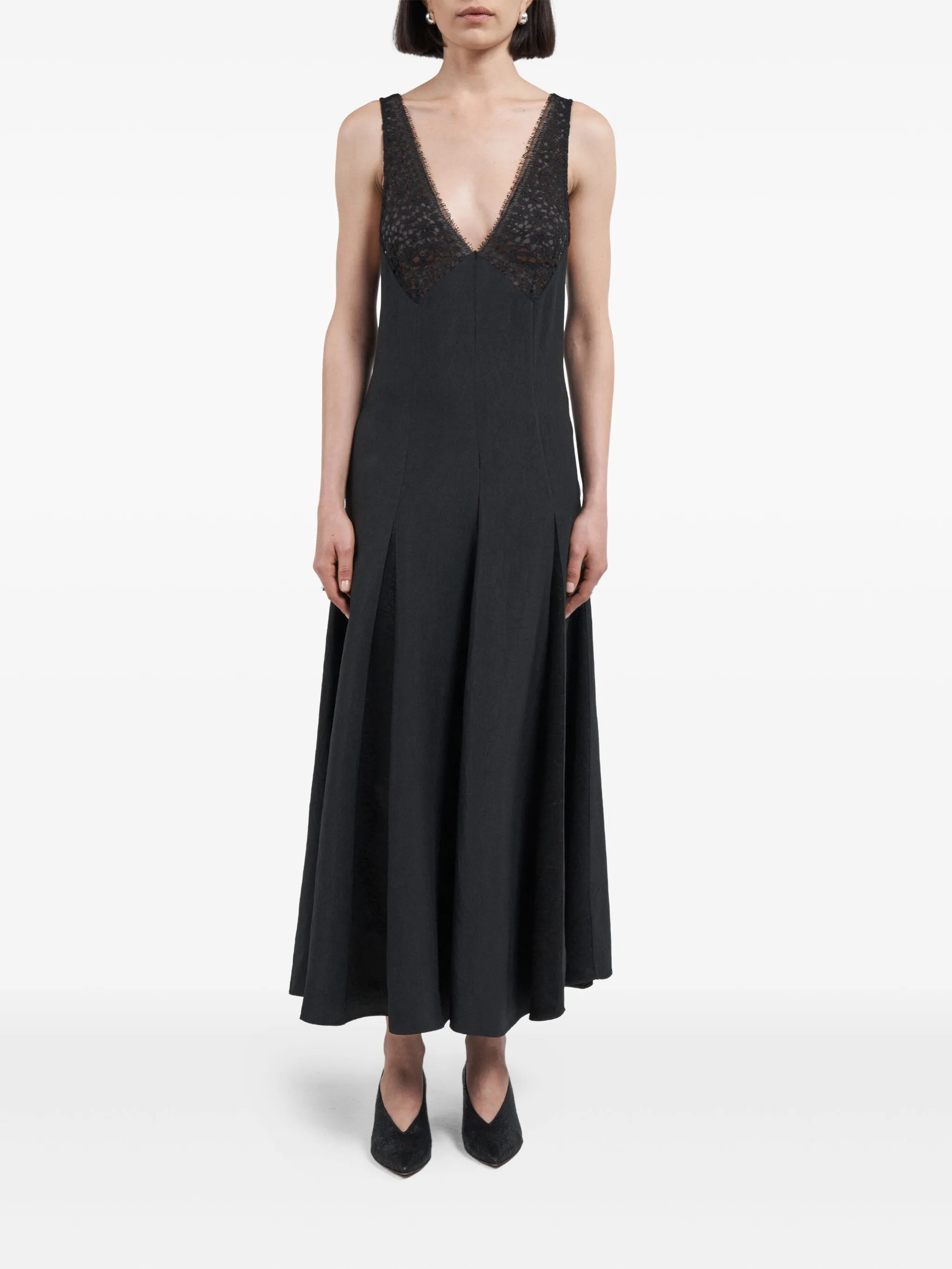 

Платье миди с V-образным вырезом Maria Mcmanus, черный