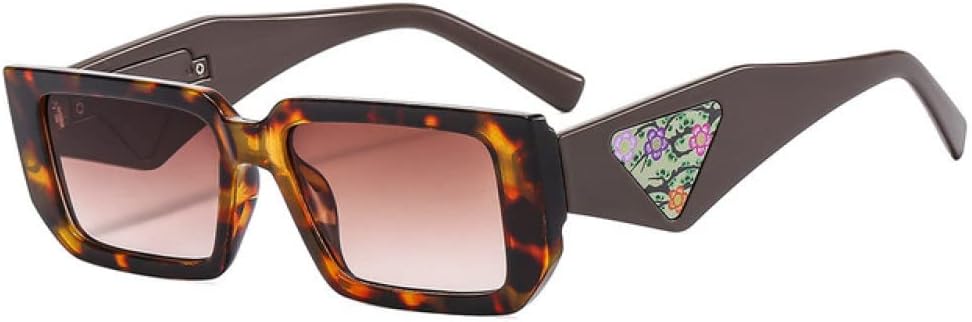 

Маленькие прямоугольные солнцезащитные очки для мужчин и женщин с принтом, дорожные солнцезащитные очки в винтажном ретро-стиле с защитой от УФ-излучения UV400 LANGSER, Leopard