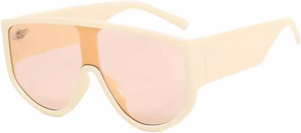 

Крупные популярные солнцезащитные очки для женщин в стиле ретро-панк с прозрачными линзами, мужские солнцезащитные очки с защитой от УФ-излучения UV400, класса люкс VVTWSSW, Beige Tea