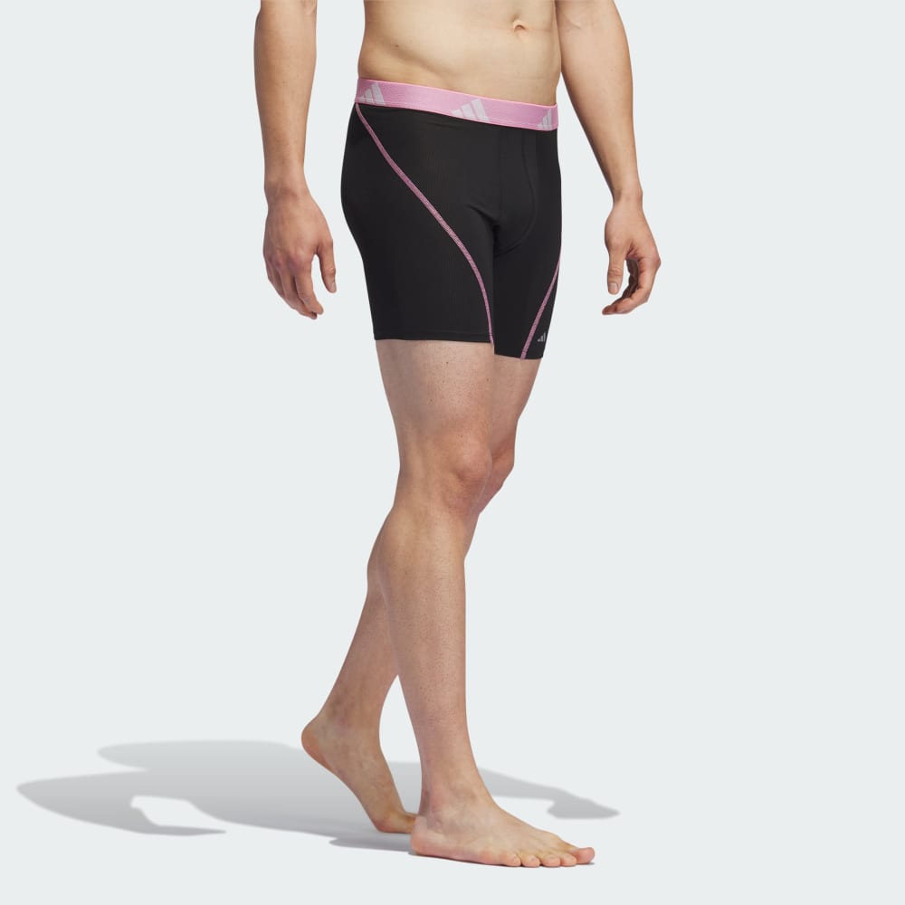 Боксеры Adidas Performance Mesh Graphic Boxer Briefs 3-Pack, цвет Black/Bliss Pink/Semi Blue Burst — фото 2