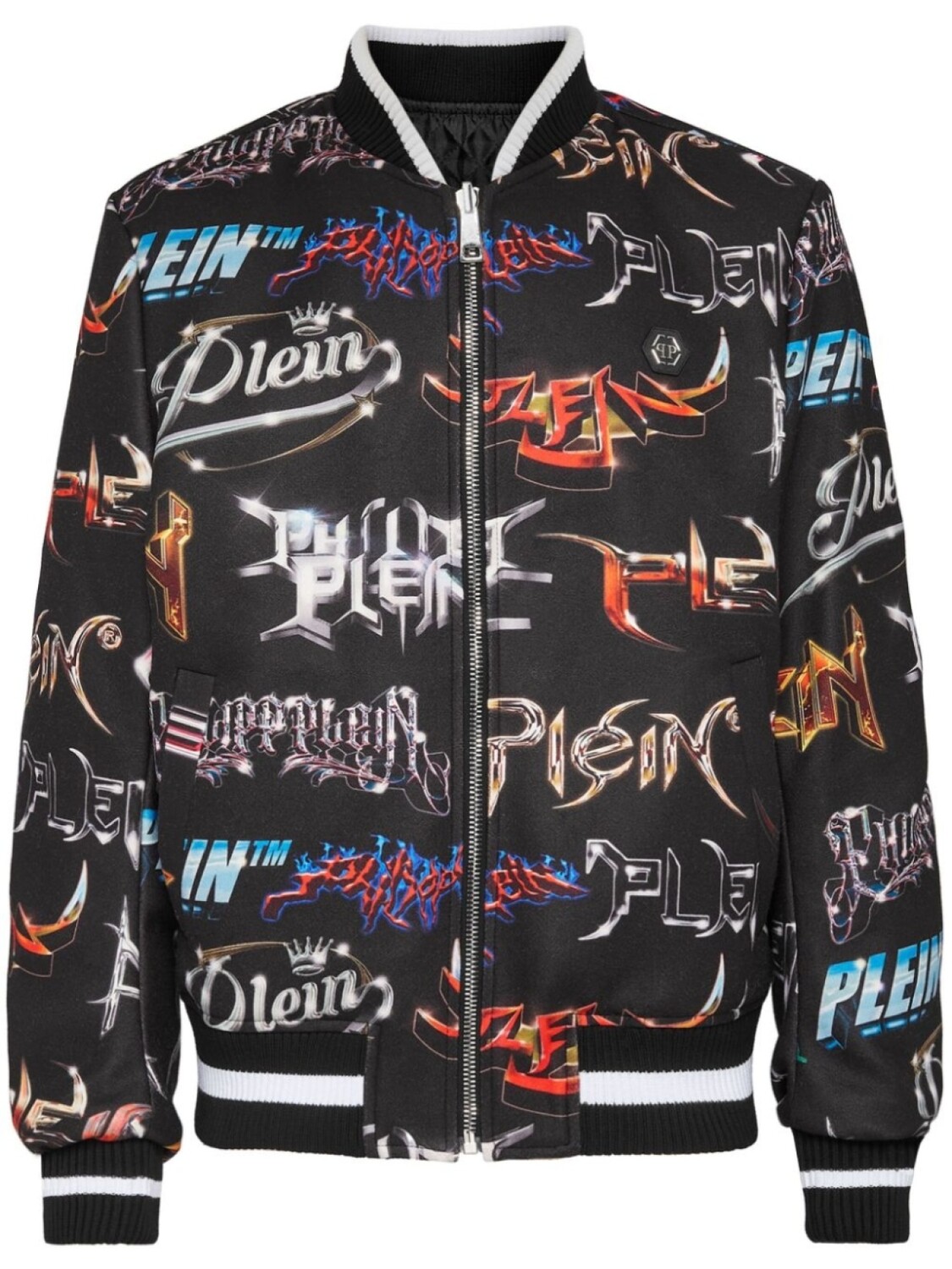 

Philipp Plein двусторонний бомбер Lettering, черный