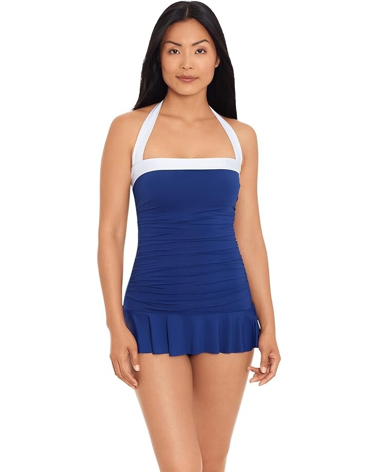 

Купальник Lauren Ralph Lauren Bel Air Skirted Bandeau One-Piece, цвет Sapphire