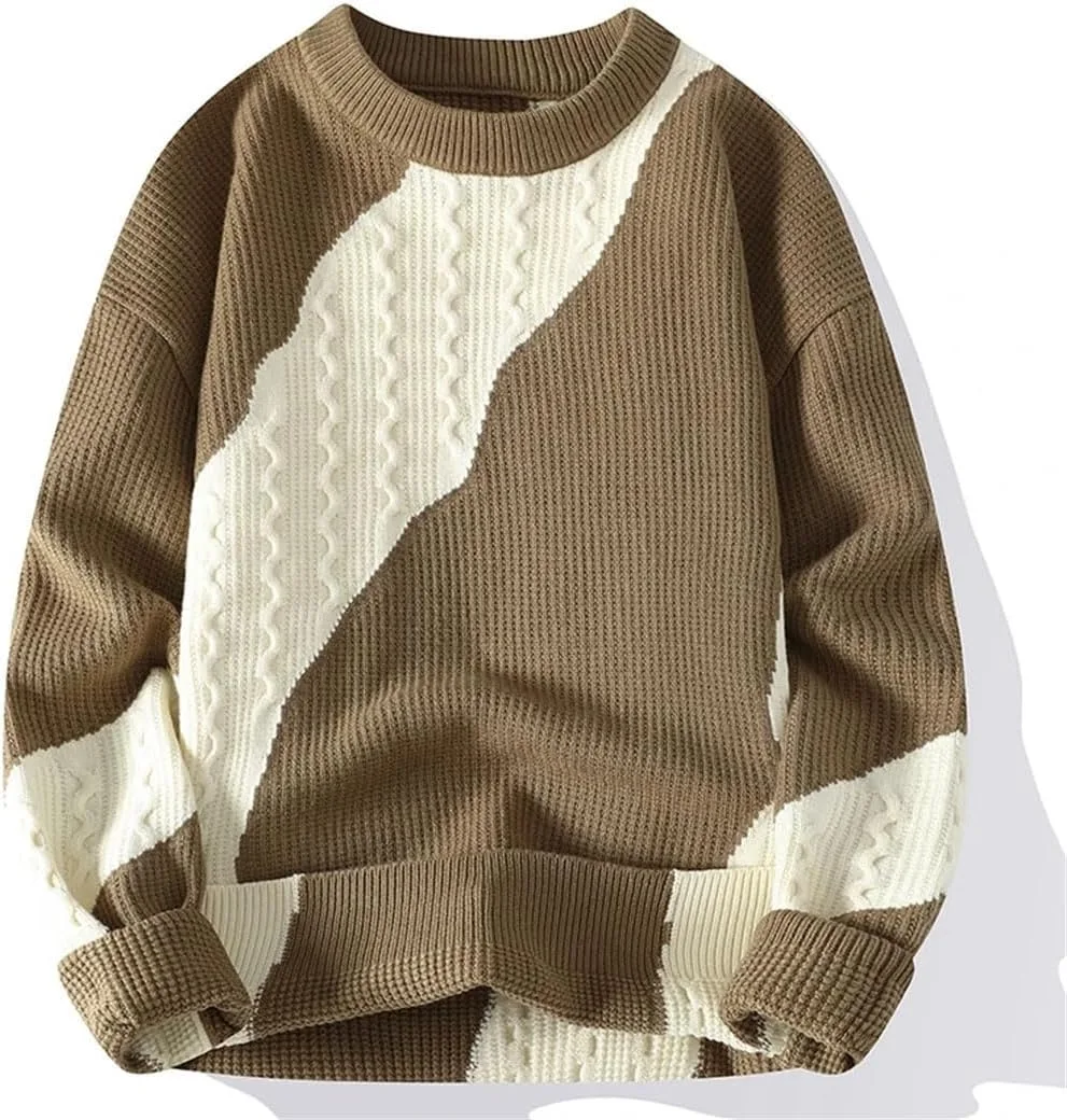 Мужской свитер в корейском стиле Casual Slim с круглым вырезом — фото 3