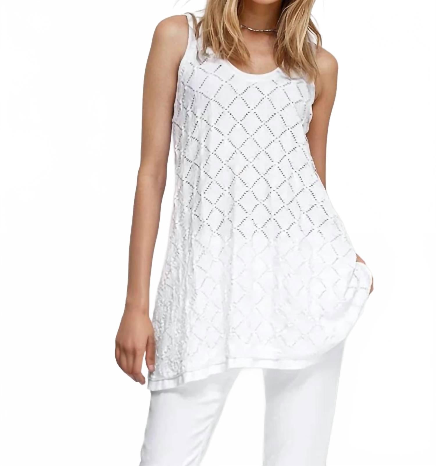 

Beate Heymann Вязаная крючком туника молочного цвета, кремового оттенка