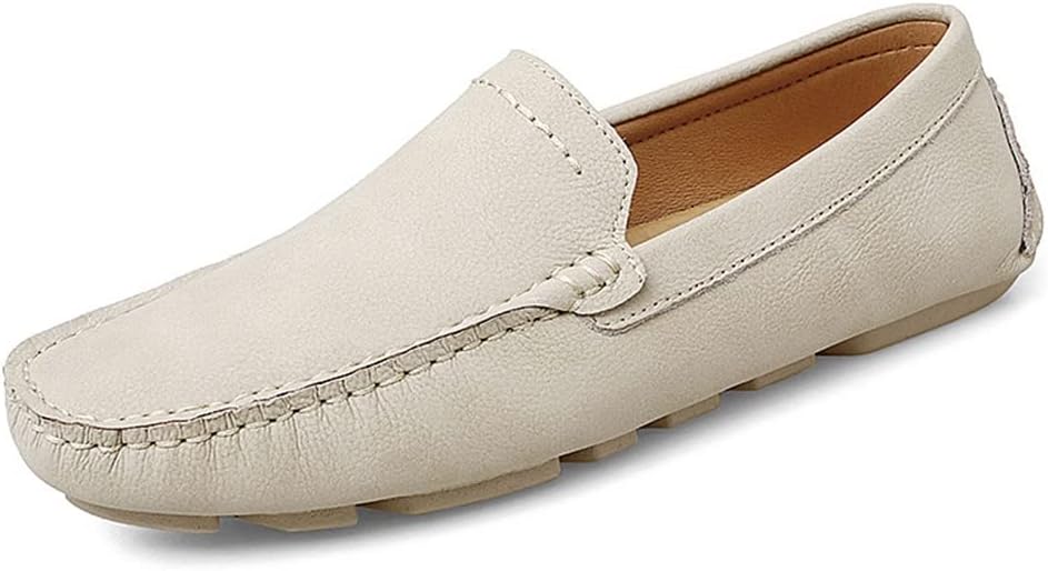 

Мужские лоферы JIADELI из натуральной кожи с декоративной прошивкой, круглый носок, подошва из резины, простой стиль, гибкие, легкие, на плоском каблуке, для повседневной носки и вечеринок (Цвет: бежевый, Размер: 9)