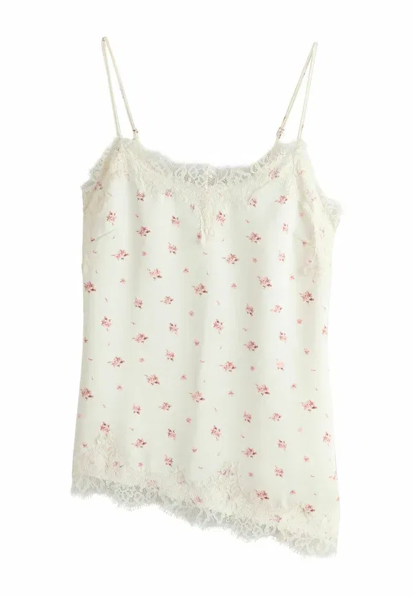 Топ Next, ecru ditsy floral print, кремовый с мелким цветочным принтом — фото 4