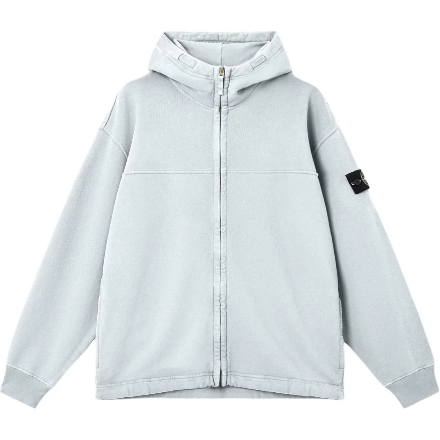 Толстовка унисекс sky blue на молнии с капюшоном утепленная STONE ISLAND