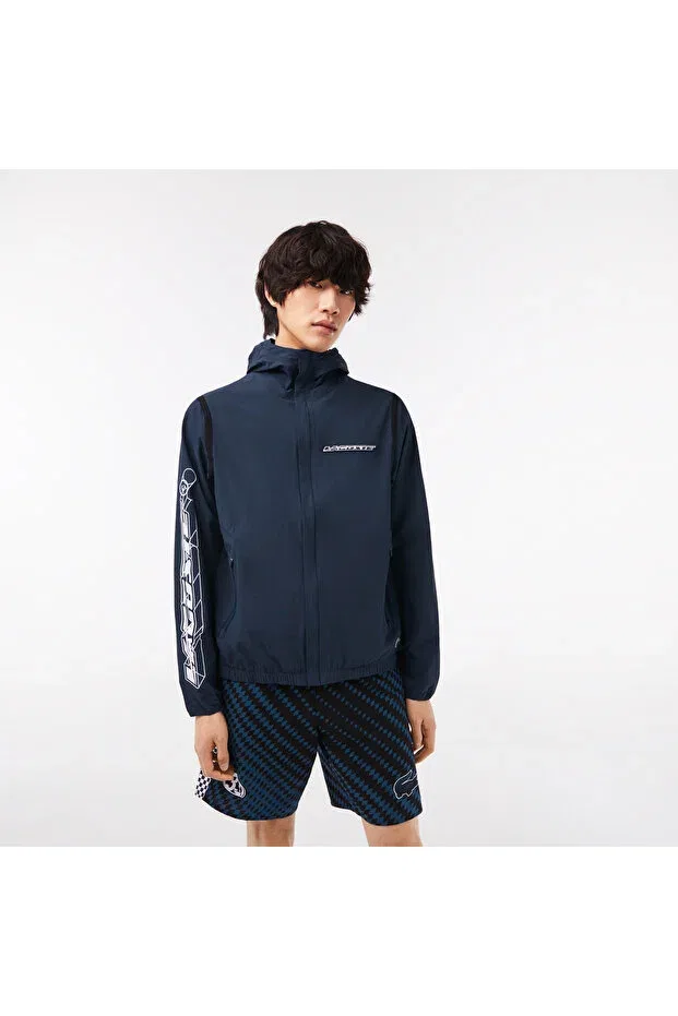Мужское пальто с капюшоном Lacoste, Kxe-Blue