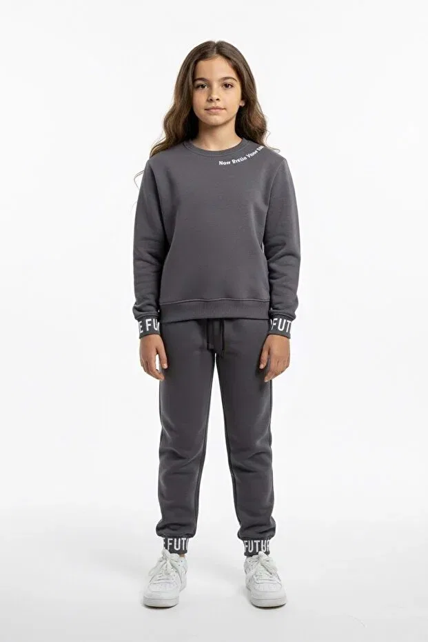 Детский спортивный костюм для девочек с принтом Mnk Baby&Kids, Smoked
