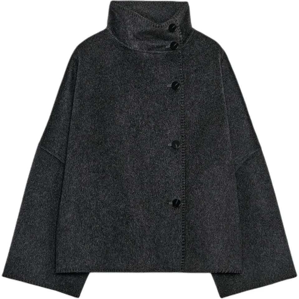 Женское пальто с водолазкой Dark Gray ZARA, Dark Gray