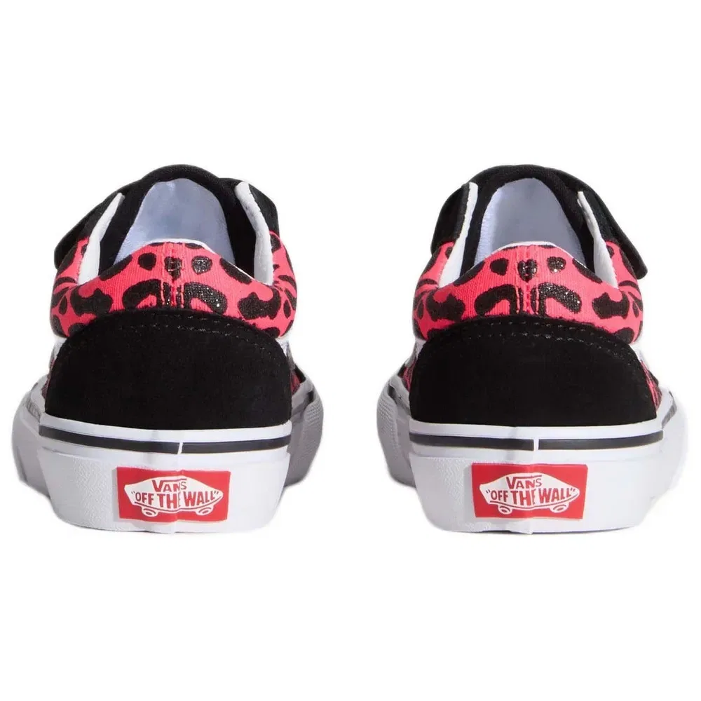 Детские кроссовки для девочек с липучками Old Skool V Vans, Pink — фото 3
