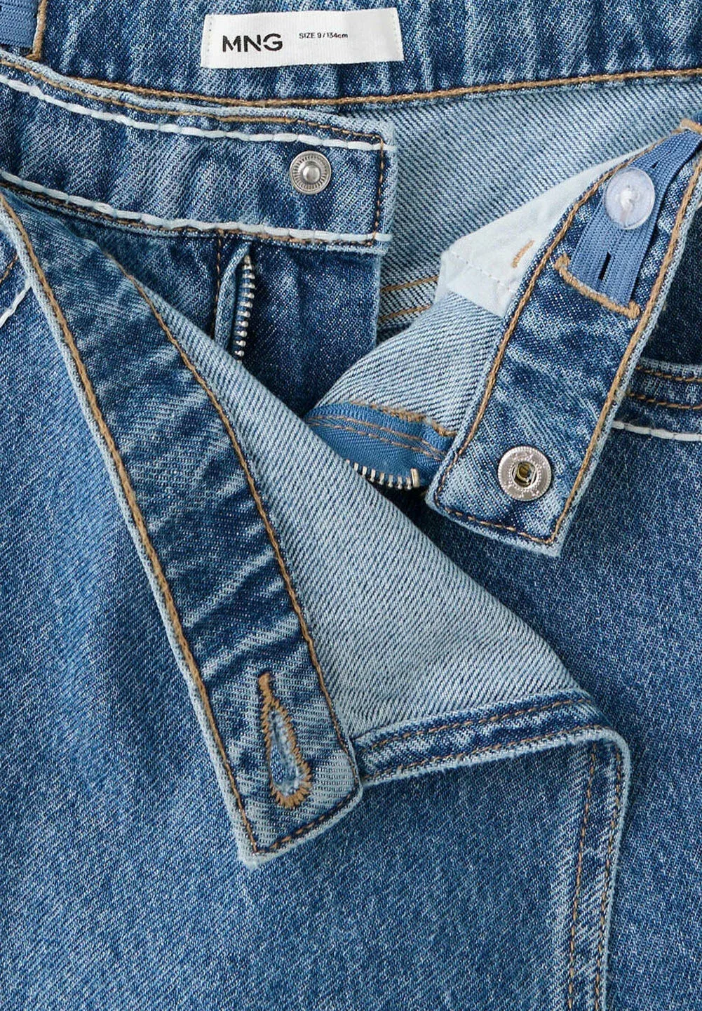 Детские джинсовые шорты Mango Kids, Dark Blue — фото 4