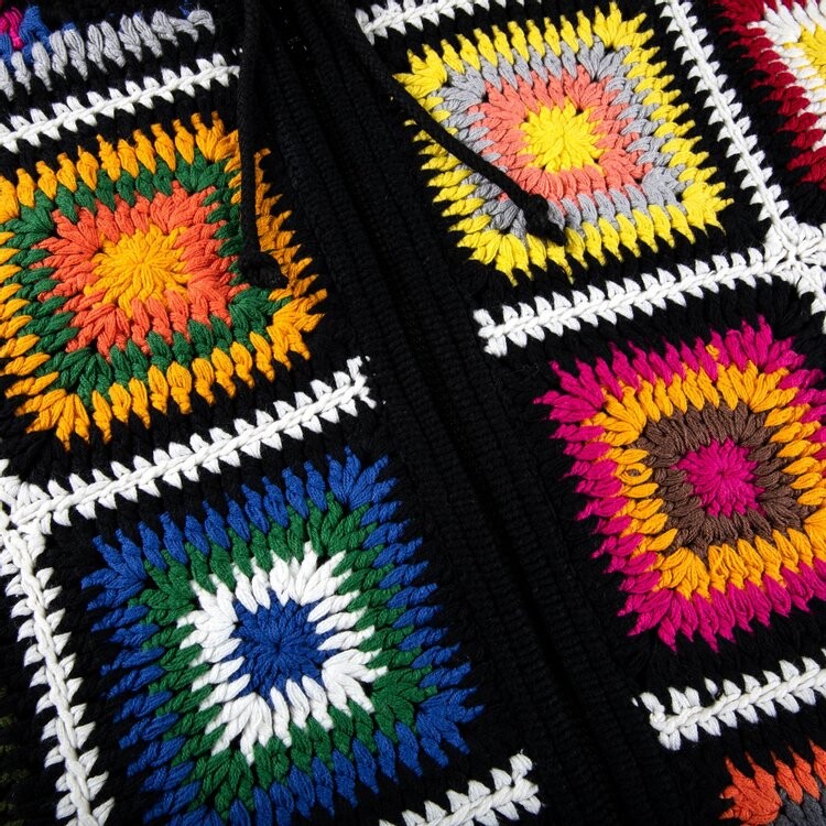 Свитер Supreme Crochet Hooded Zip Up Sweater 'Multicolor', разноцветный — фото 3