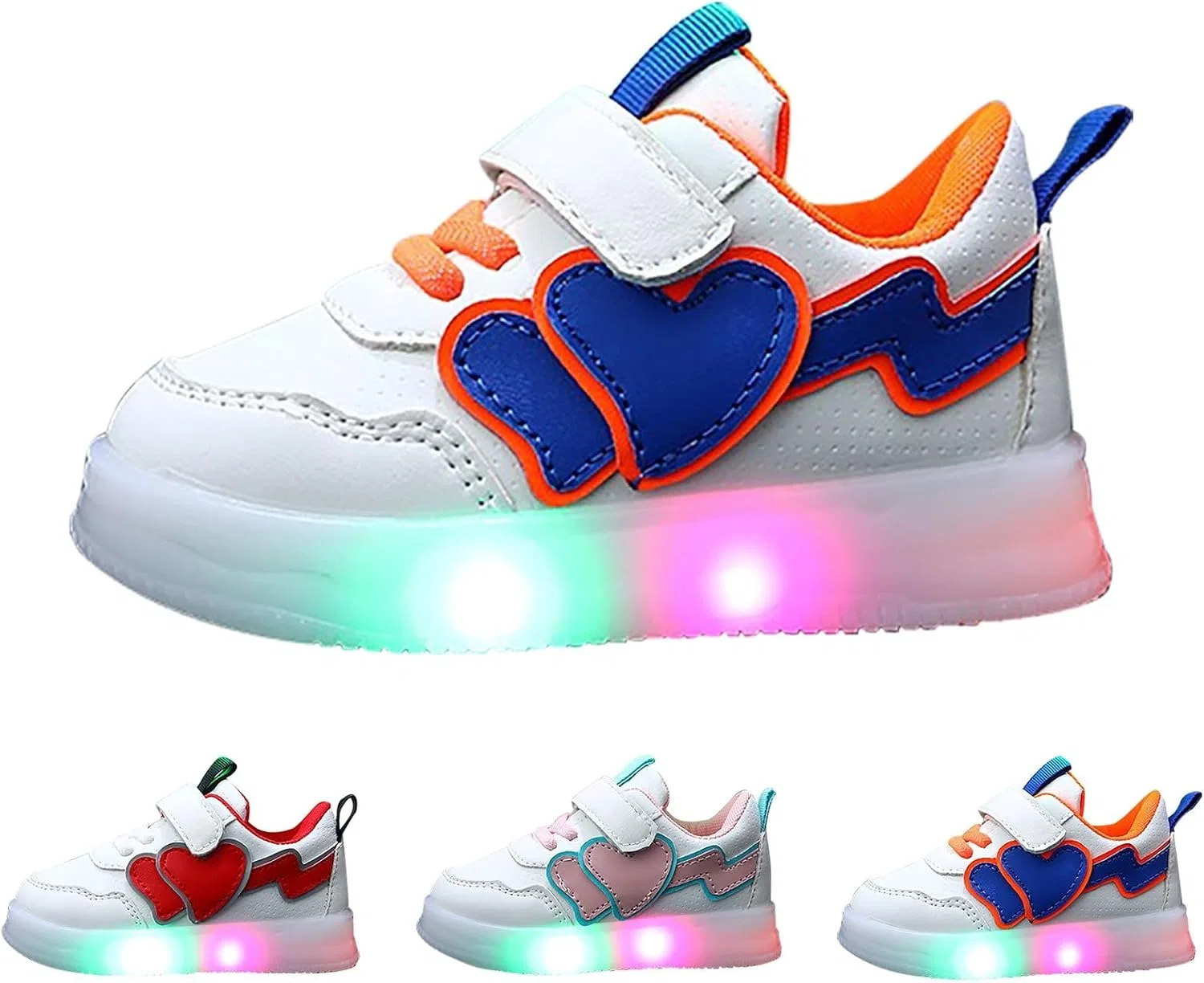 Детские кроссовки для девочек с принтом Hook Loop Low Top Board Shoes, Blue — фото 2