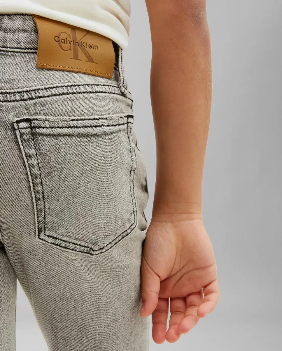 Детские джинсы для мальчиков с 5 карманами Calvin Klein, Gris — фото 4