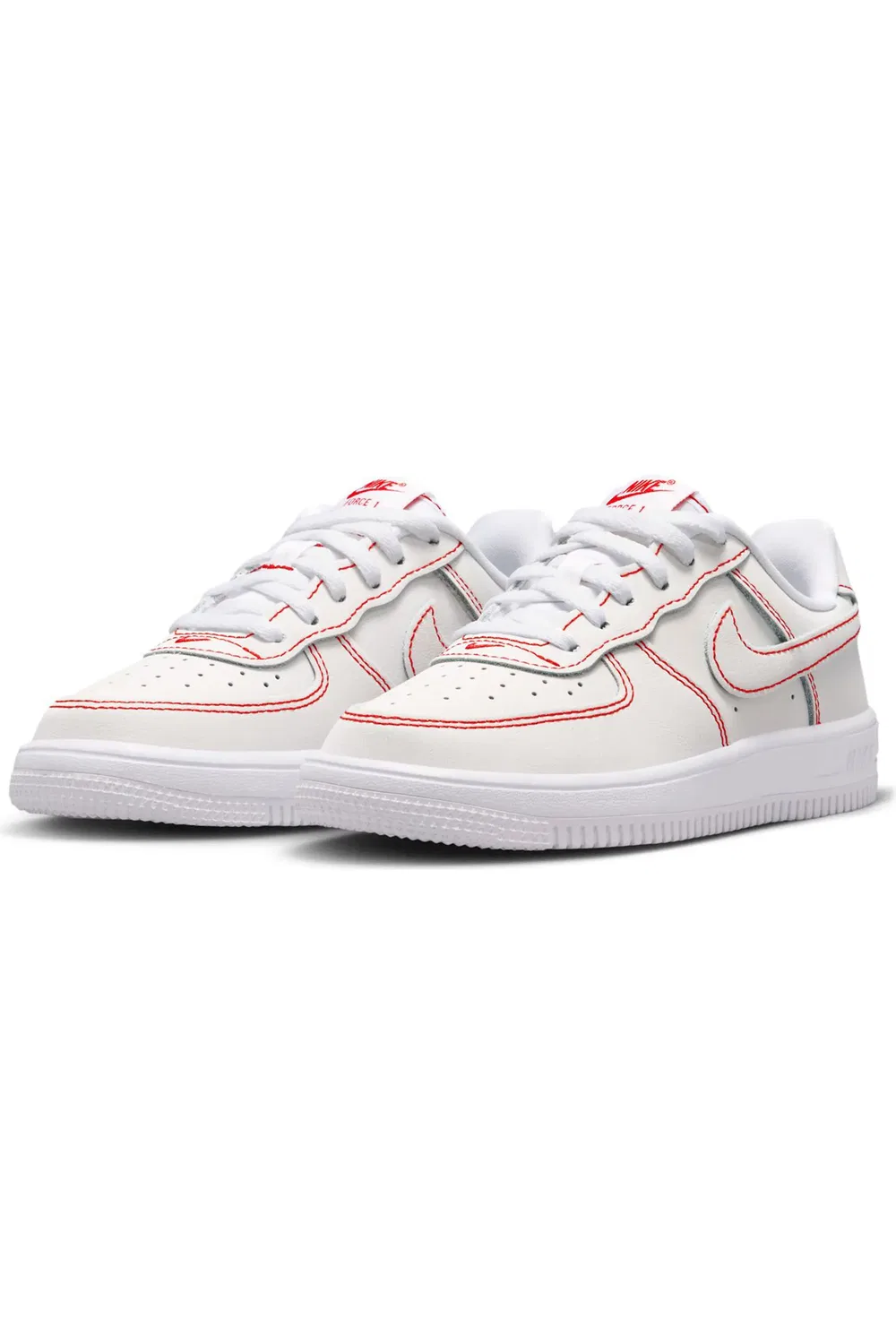 Детские кроссовки баскетбольные Air Force 1 Nike, White/University Red — фото 2
