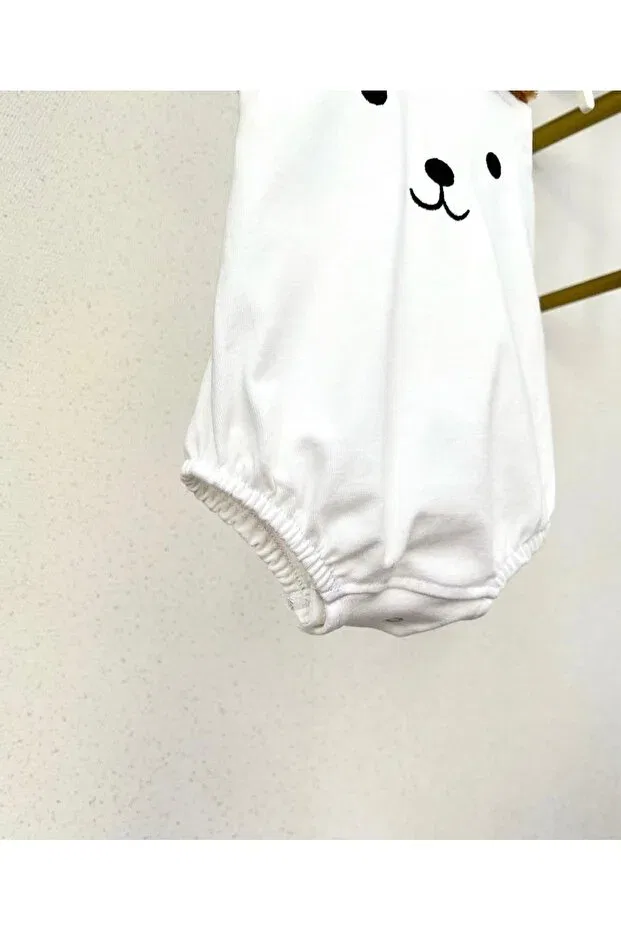 Детское боди-комбинезон для новорожденных с вышивкой Teddy Bear Purenestore, White — фото 2