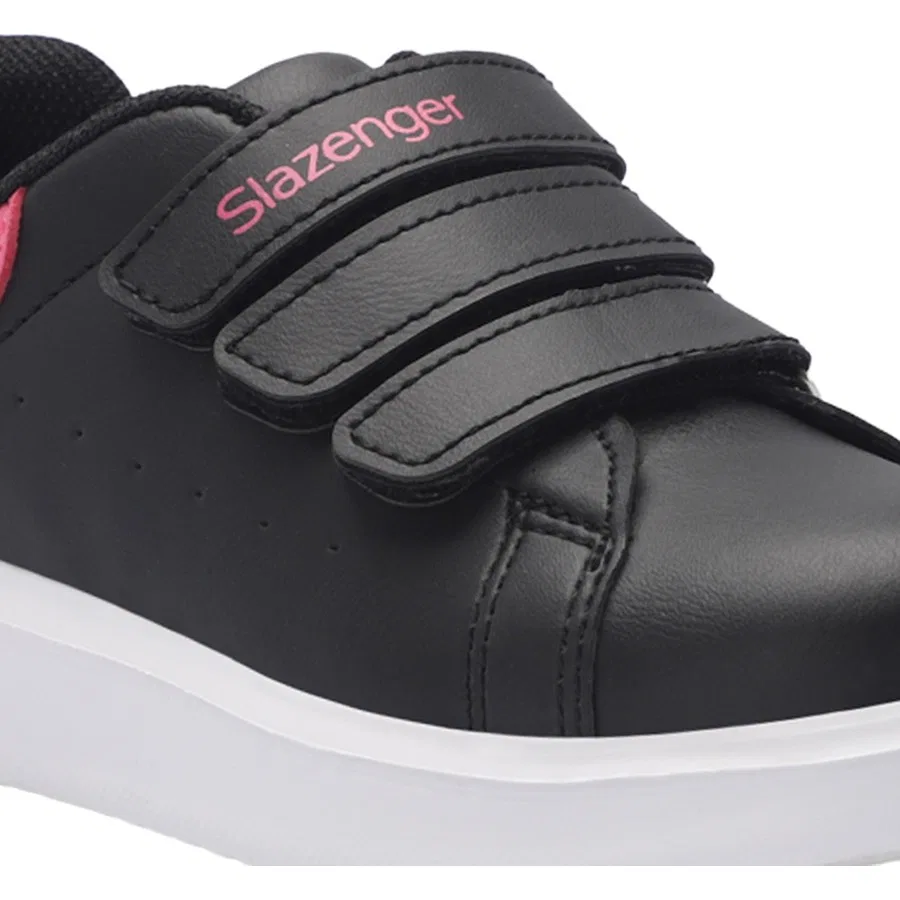 Кроссовки детские с принтом LOVE I Slazenger, Черно-фуксия — фото 4