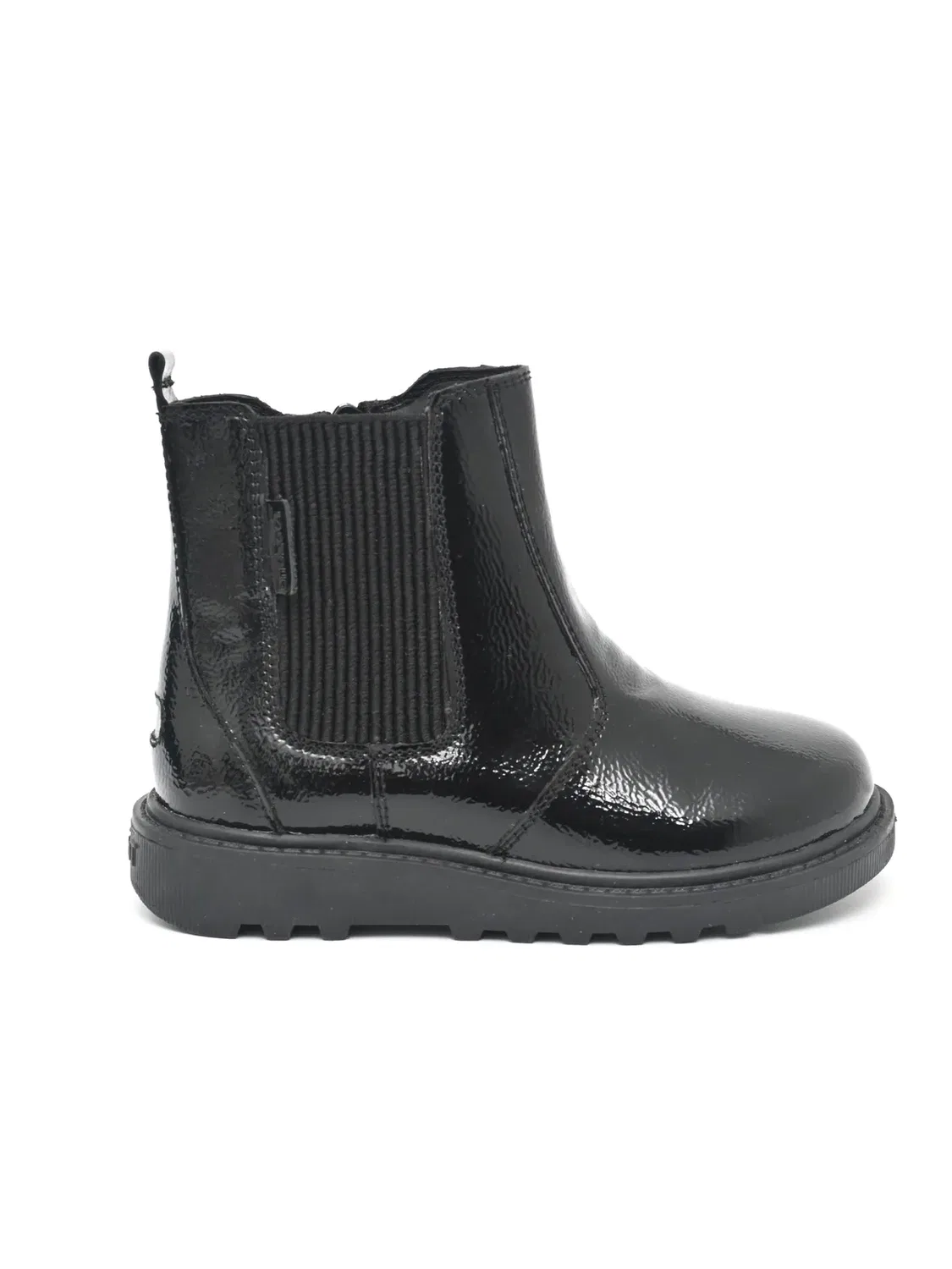 Детские ботинки на щиколотке из лаковой кожи Amara Toezone, Black