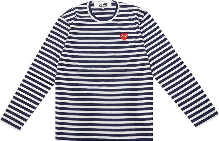 Футболка Comme des Garçons PLAY Striped Long-Sleeve T-Shirt 'Navy/White', разноцветный — фото 2