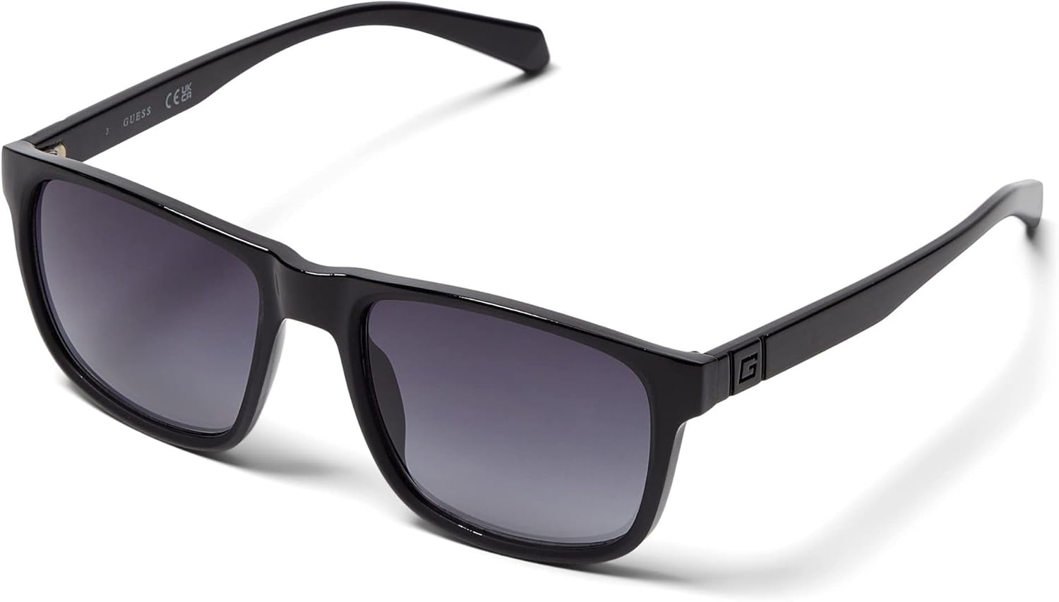 

GUESS мужские GF0220 квадратные зеркальные солнцезащитные очки, Shiny Black/Gradient Smoke