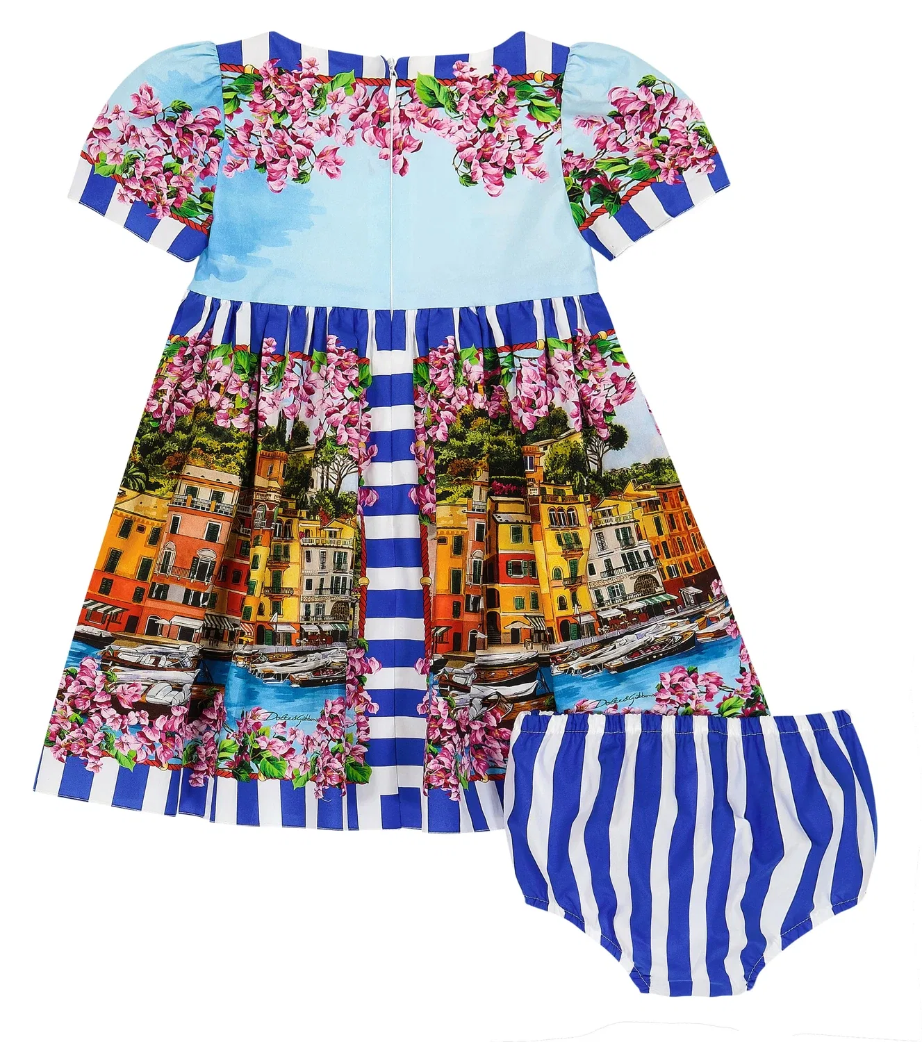 Комплект платье и панталоны с принтом Baby Portofino Dolce&Gabbana Kids, мультиколор — фото 3