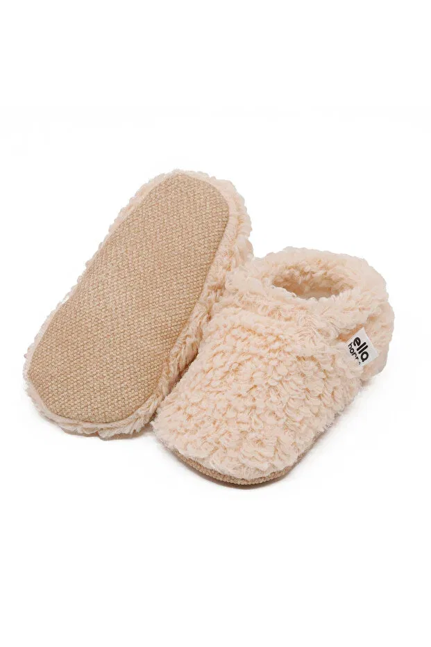 Детские тапочки для малышей с нескользящей подошвой Organic Cotton Ella Bonna, Beige — фото 4