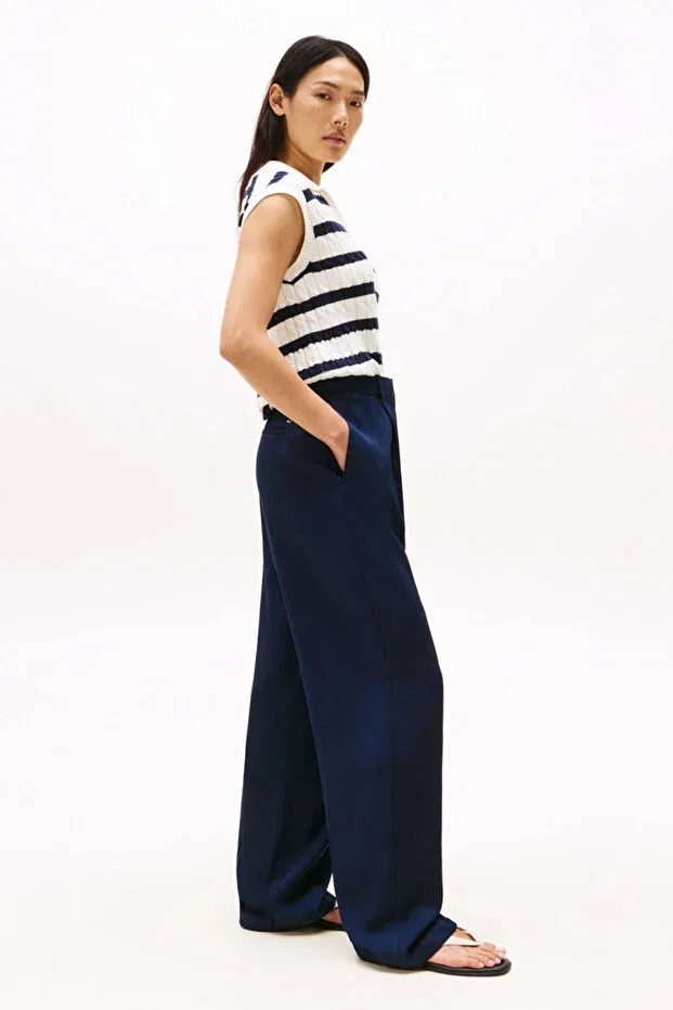Женские брюки прямого кроя из твила Tommy Hilfiger, Blue — фото 3