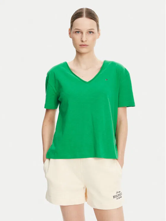 Футболка relaxed fit Tommy Hilfiger, зеленый