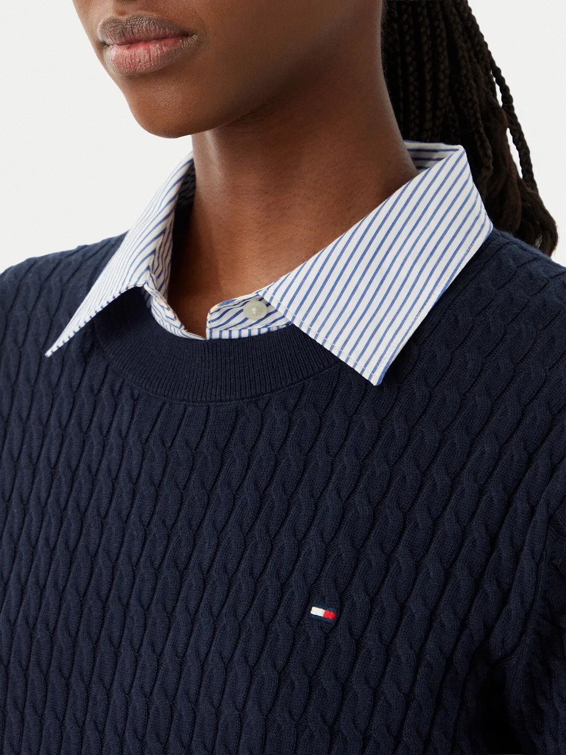 Женский пуловер стандартного кроя Fine Tommy Hilfiger, темно-синий — фото 4