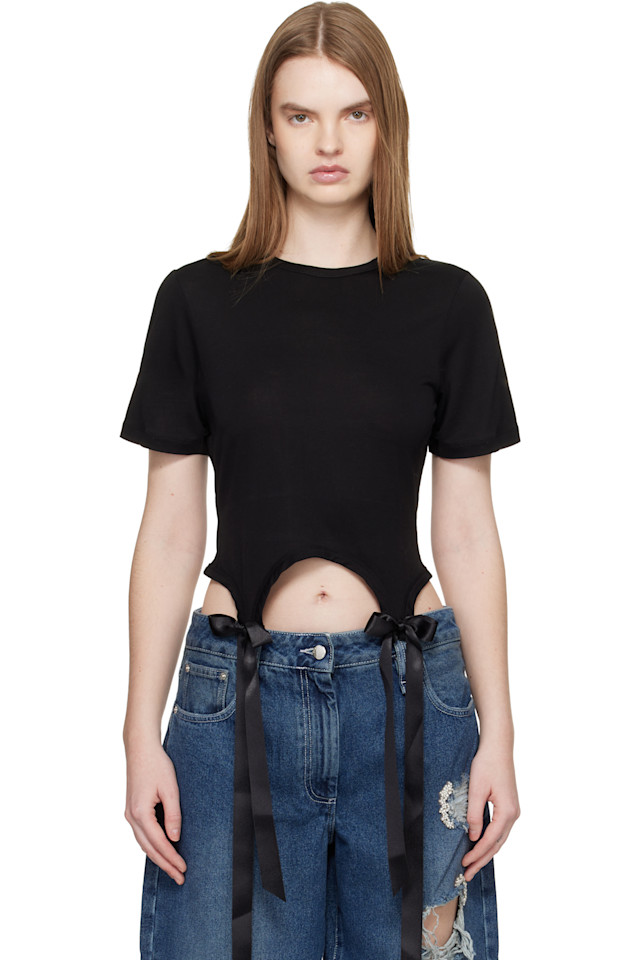 

Футболка с бантом Simone Rocha, черный