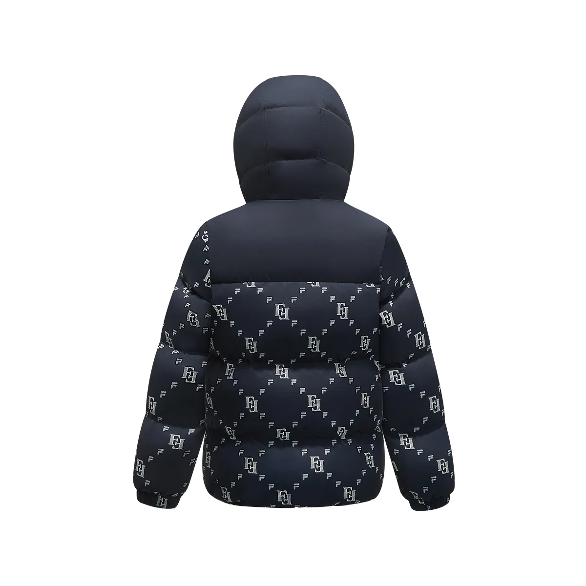 Детское пуховое пальто с капюшоном All Over Print FILA KIDS, Черный — фото 3