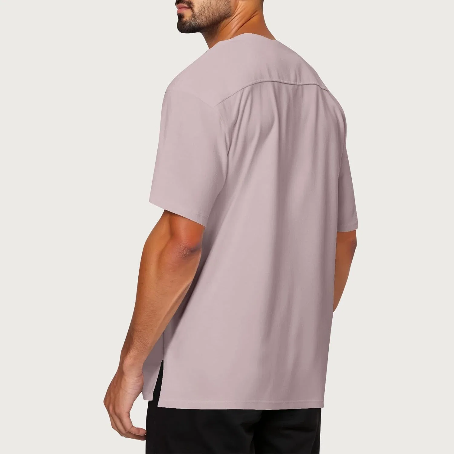 Мужская футболка с коротким рукавом из хлопка Solid Color, Rose Gold — фото 2