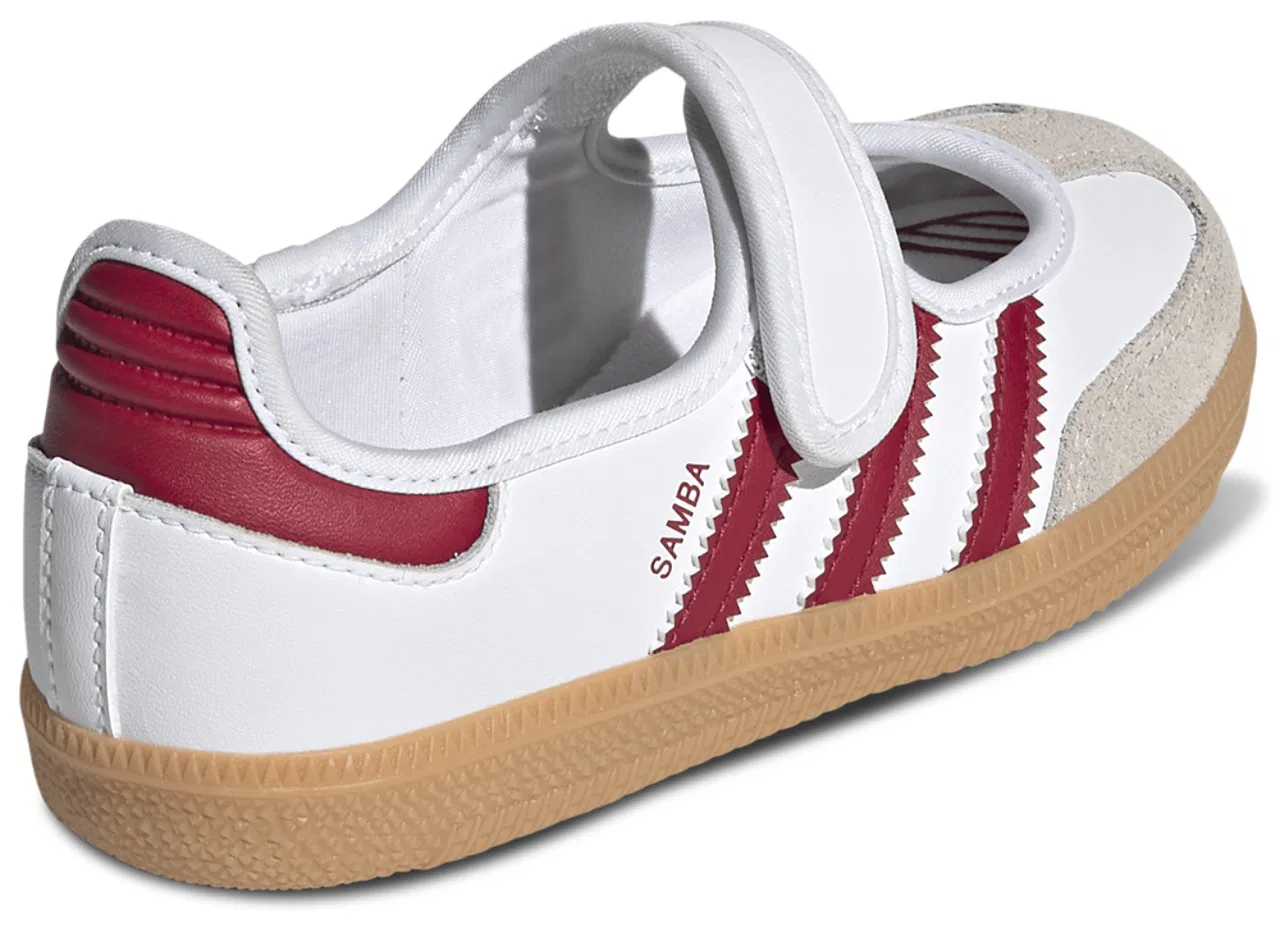 Кроссовки для девочек Samba Jane Adidas, цвет Footwear White/Gum/Team Victory Red — фото 3