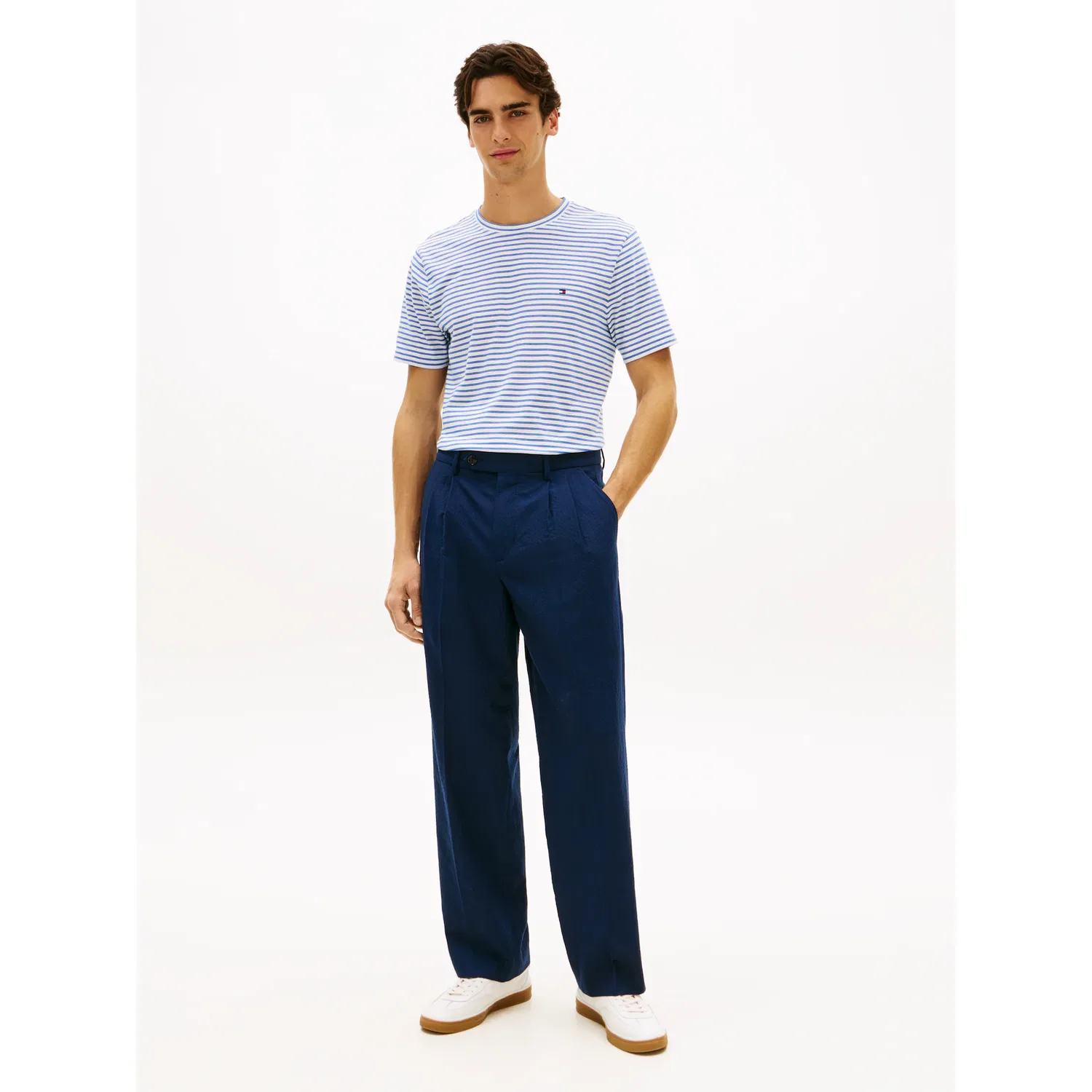 Мужская футболка в полоску Tommy Hilfiger, White/Regal Blue Stripe — фото 3