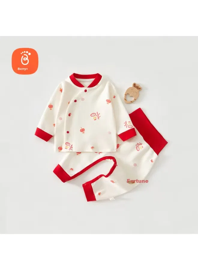 Комплект домашней одежды хлопковый с длинным рукавом Babyprints, красный