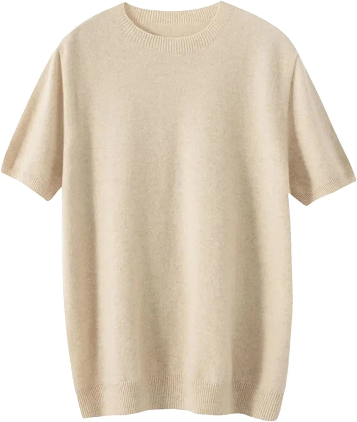 Мужская футболка с круглым вырезом из шерстяной смеси Generic, Beige