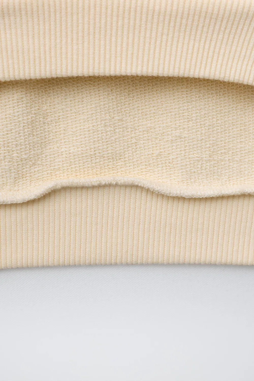 Толстовка с вышивкой в стиле цветовых блоков ZARA, Ecru/Brown — фото 4