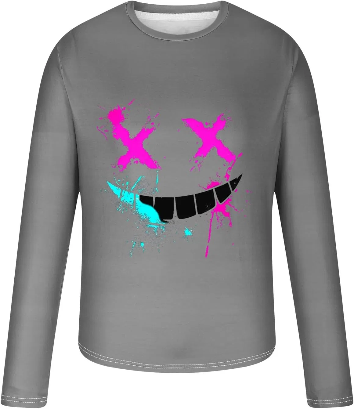 Мужская футболка с граффити Dripping Paint X-Eye-Face, Gray — фото 3