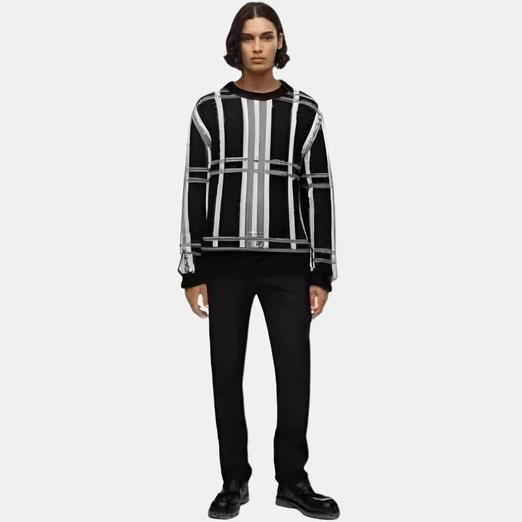 Мужской свитер с круглым вырезом Black ZARA, Black — фото 3