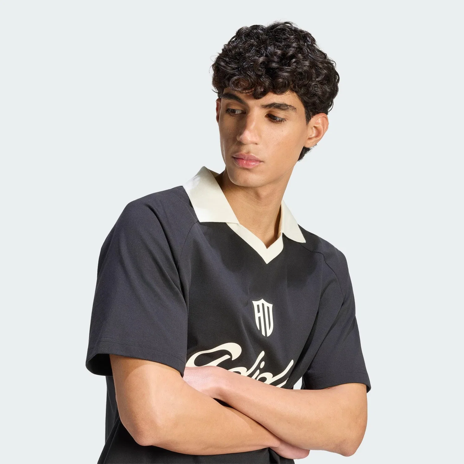 Мужское поло с графическим принтом Lux Tiro Script Grafik Adidas, Schwarz Weiss — фото 4